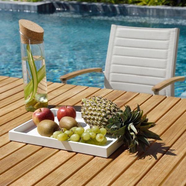 Table de jardin 210cm eucalyptus et aluminium AZUR