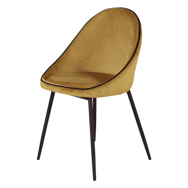 Chaise design velours ocre Maya