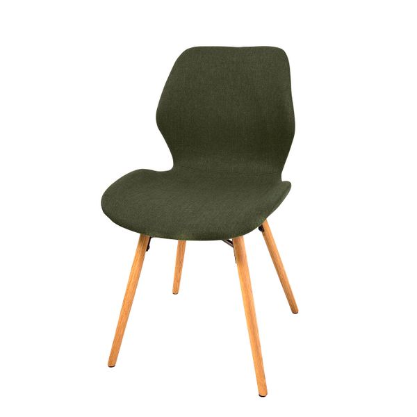 Chaise scandinave en tissu et chêne vert Gary