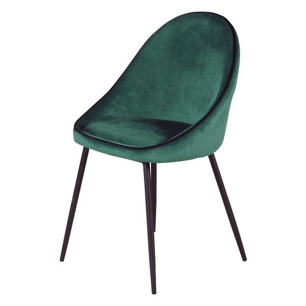 Chaise design velours vert canard Maya