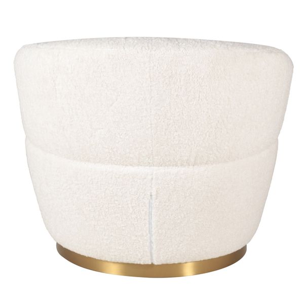 Fauteuil tissu effet mohair crème pivotant Venus