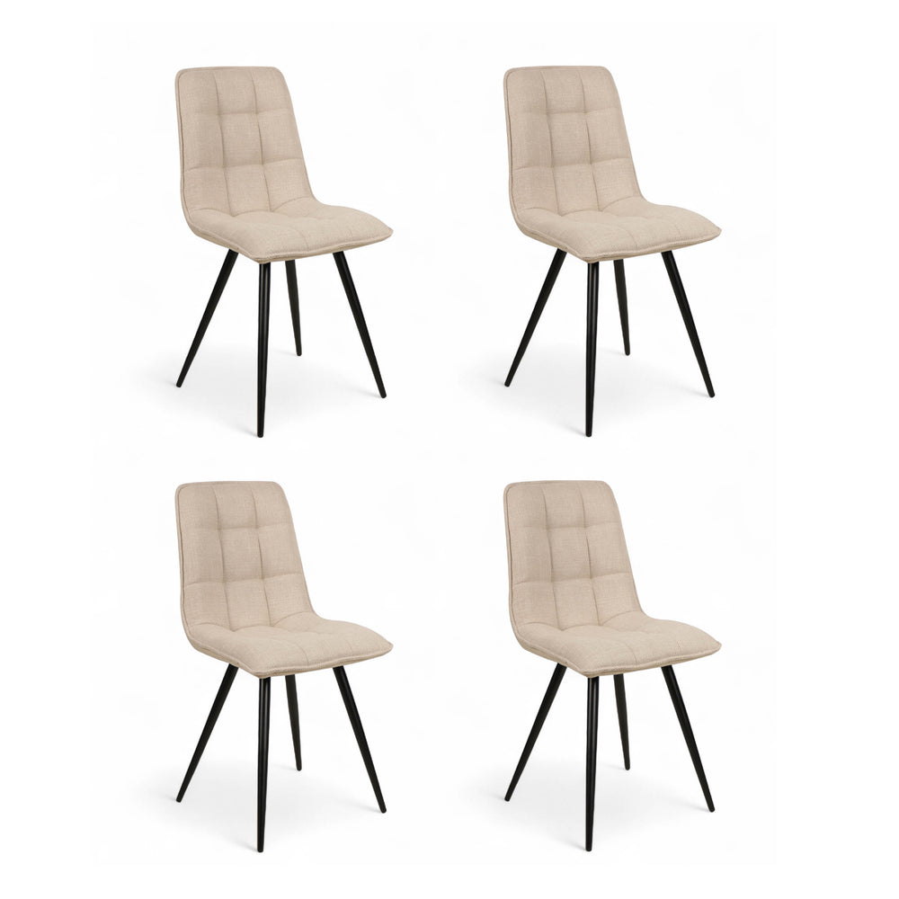 Chaise repas tissu beige