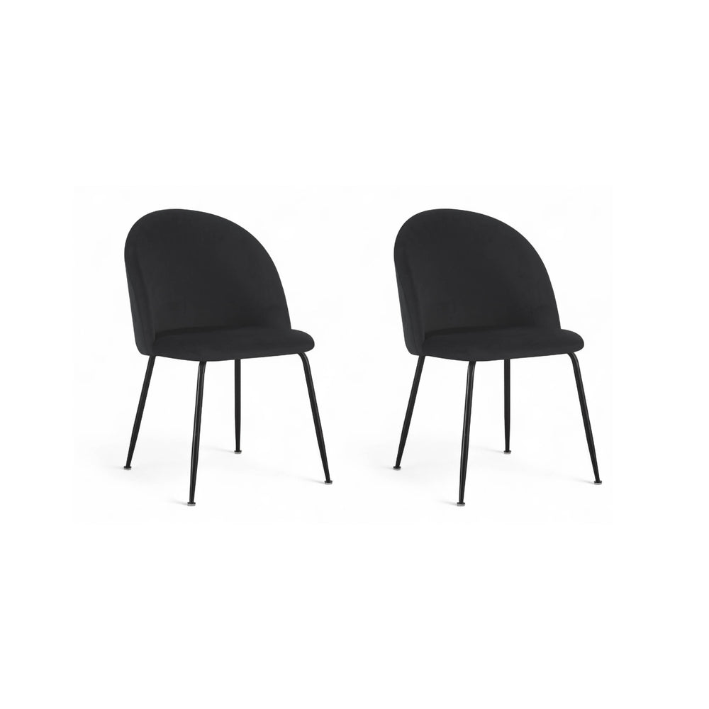 Chaise repas velours noir