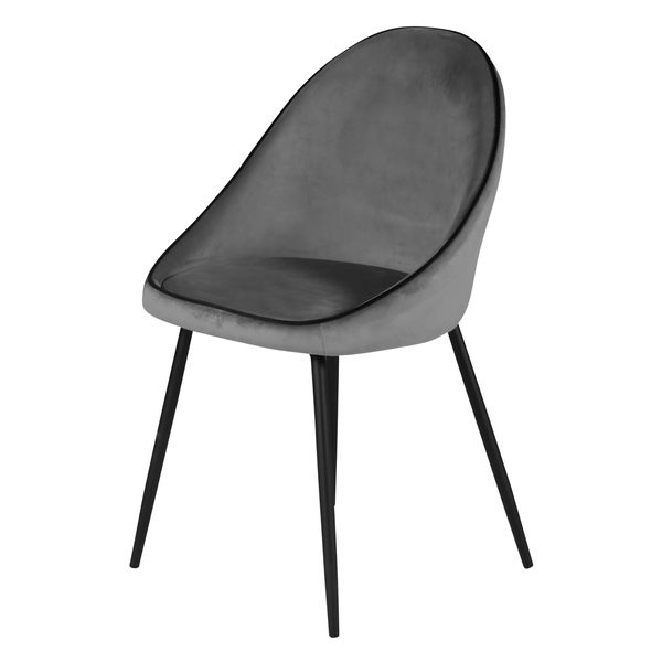 Chaise design velours anthracite Maya