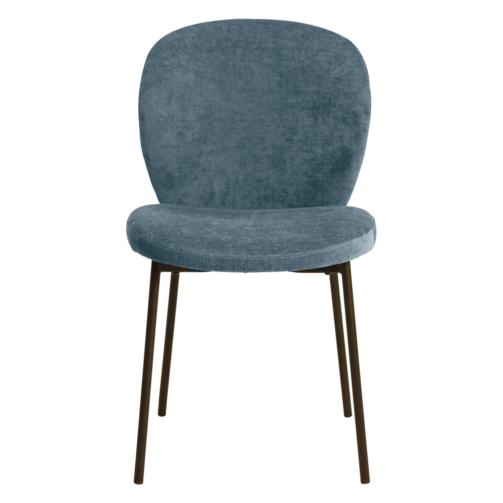 Chaise repas tissu bleu foncé Alba