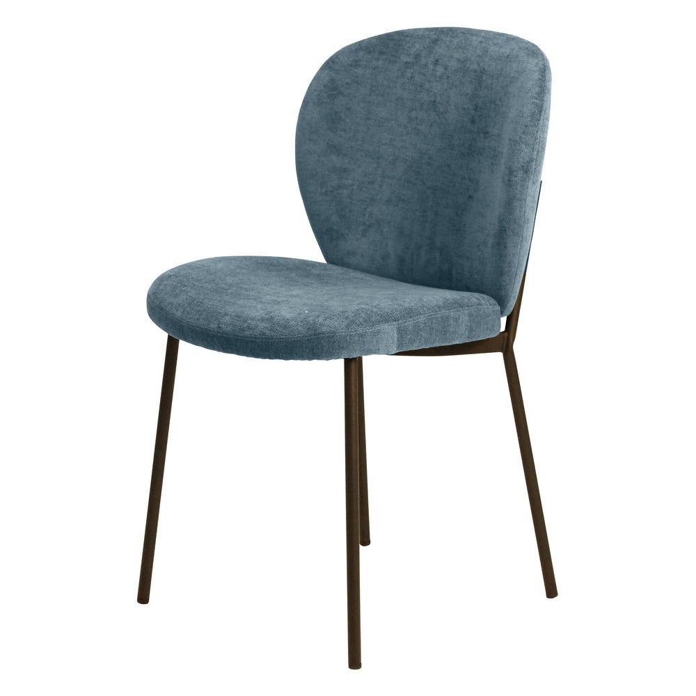 Chaise repas tissu bleu foncé Alba