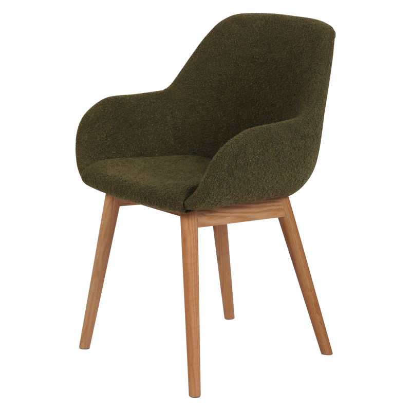 Chaise repas effet laine bouclée kaki Altea