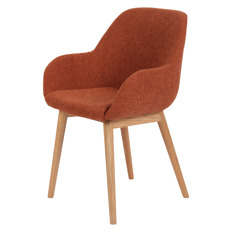 Chaise repas effet laine bouclée Terracotta Altea