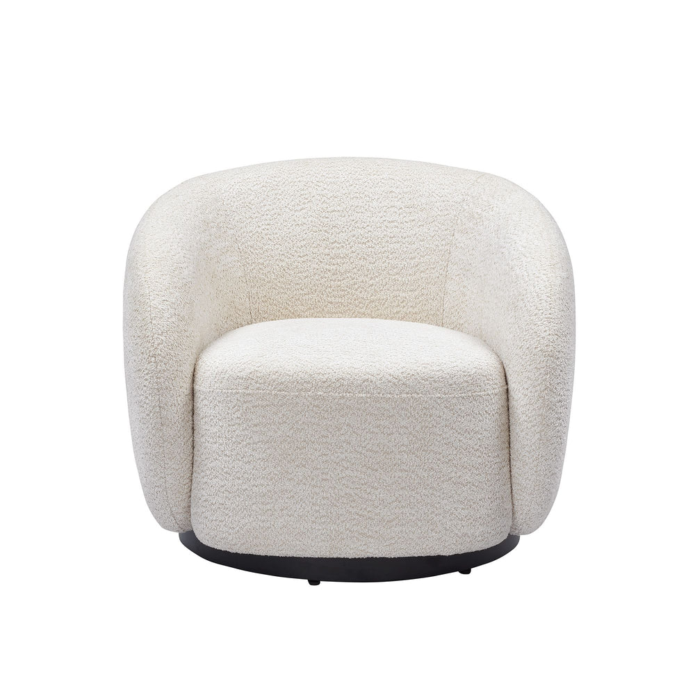 Fauteuil pivotant tissu effet bouclette beige ASSA