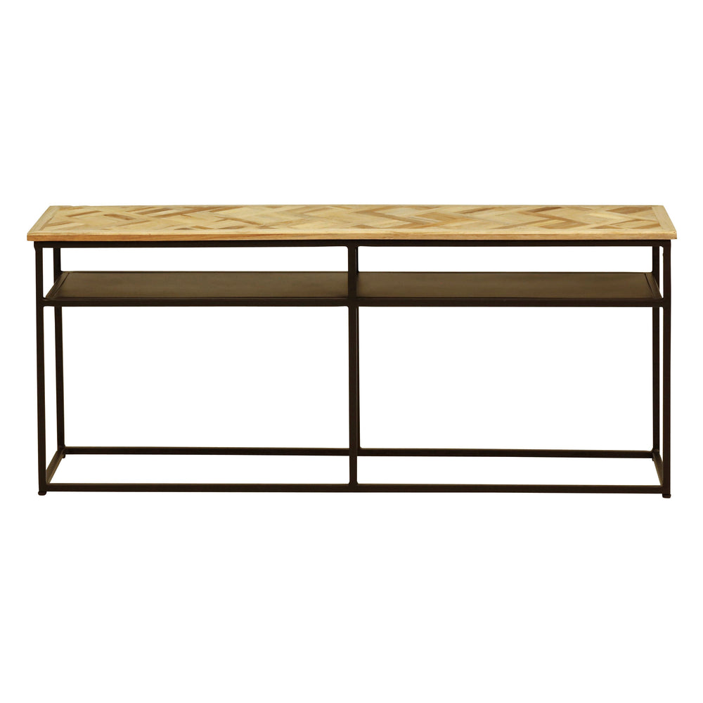 Console teck recyclé 120cm noir Brady
