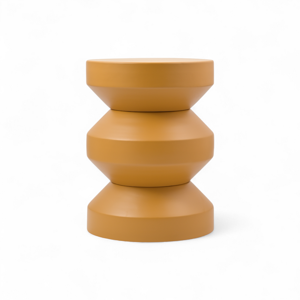 Bout de canapé rond en métal bronze