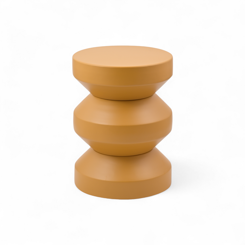 Bout de canapé rond en métal bronze
