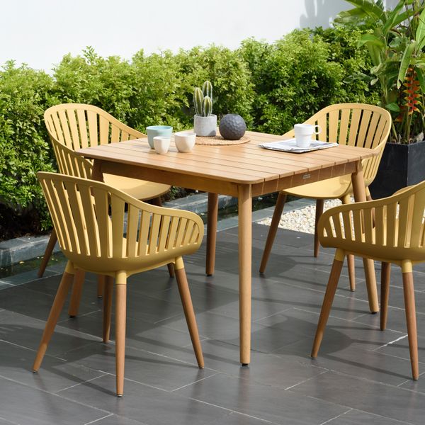 Table de jardin carrée 95cm eucalyptus AZUR
