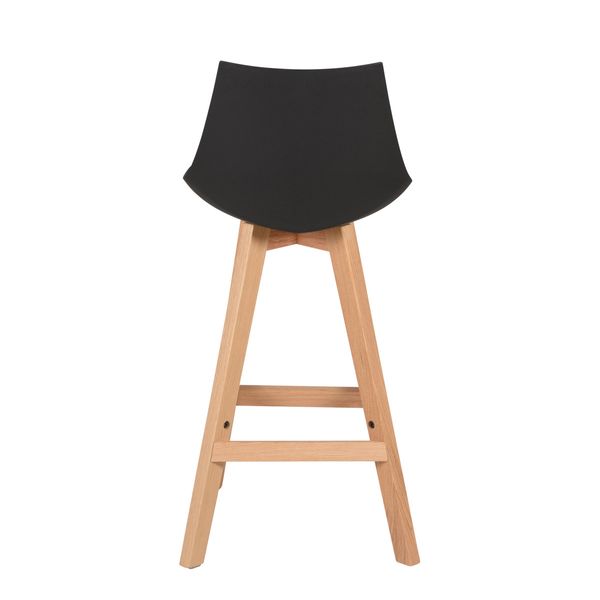 Chaise snack noire et pieds en chêne massif Kim