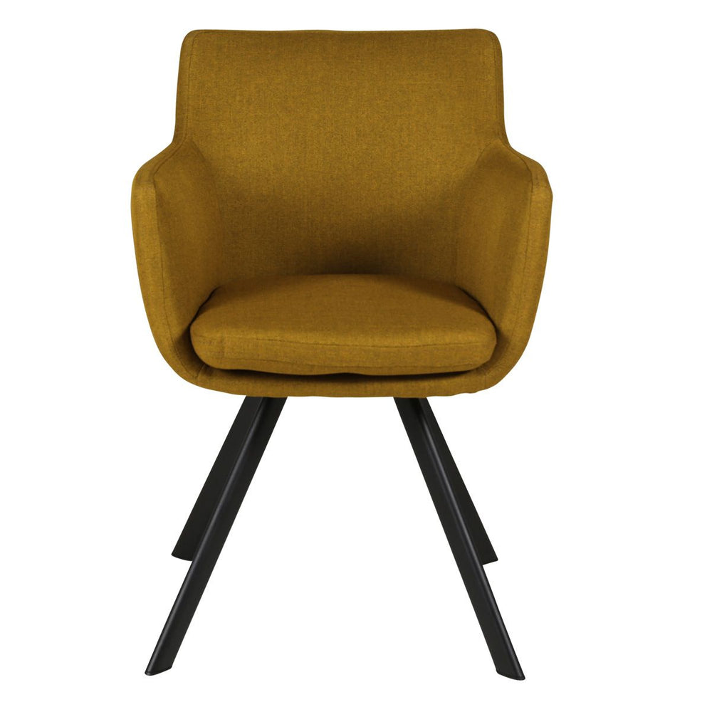 Chaise accoudoirs tissu jaune