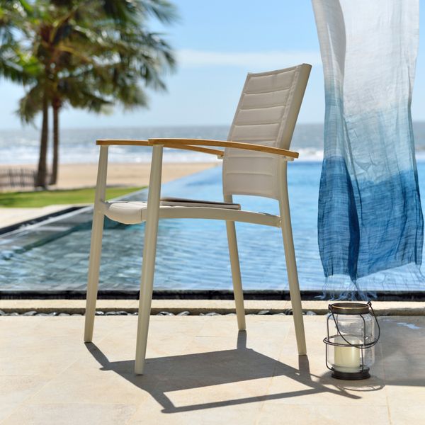 Chaise accoudoirs extérieur aluminium AZUR