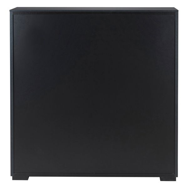 Meuble haut 4 portes chêne naturel et laqué anthracite Loft