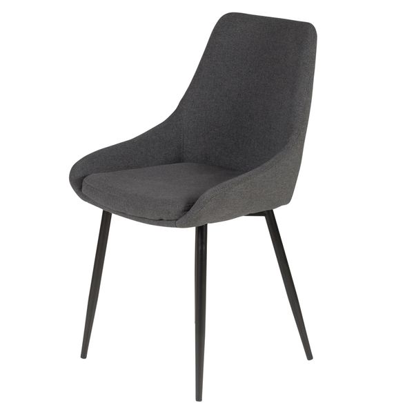 Chaise en tissu gris foncé pieds métal BARI