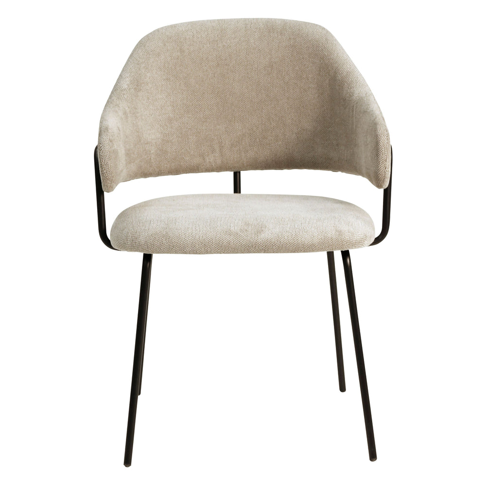 Chaise repas tissu sable Ezra