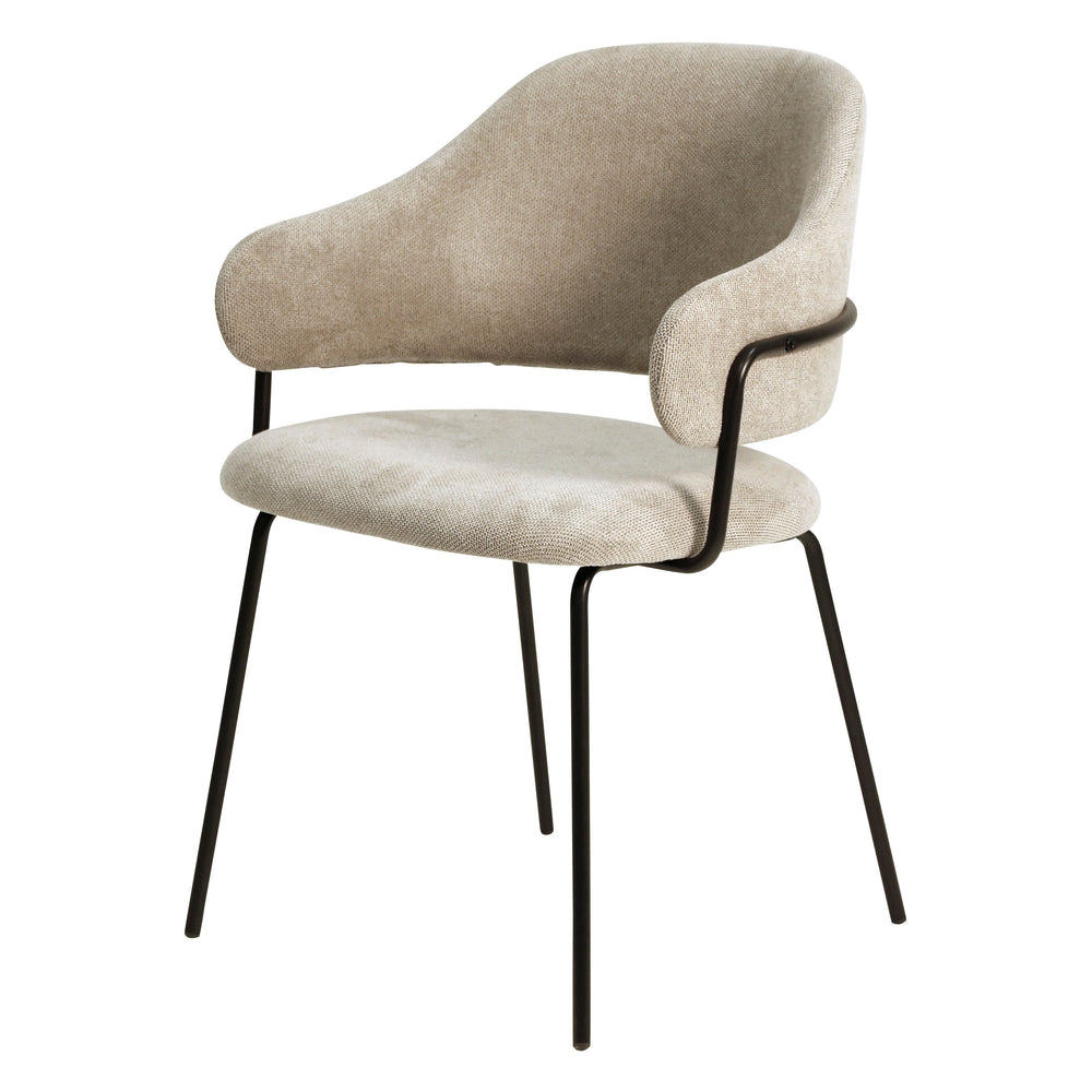Chaise repas tissu sable Ezra