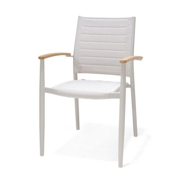 Chaise accoudoirs extérieur aluminium AZUR