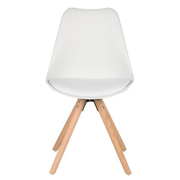Chaise scandinave à coque blanche pieds chêne Cross