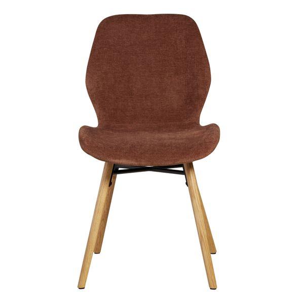 Chaise en tissu soft touch acajou KERI