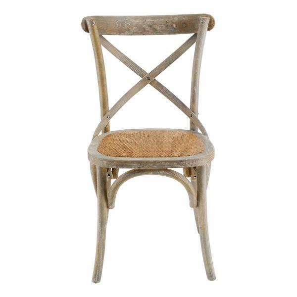 Chaise en bois grisée Villa Florence - Bistrot