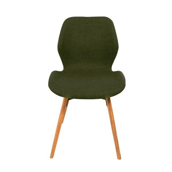 Chaise scandinave en tissu et chêne vert Gary