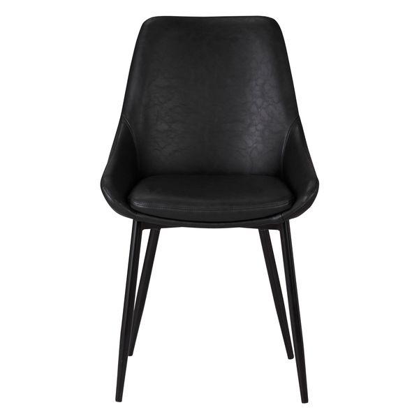 Chaise repas imitation cuir noir BARI