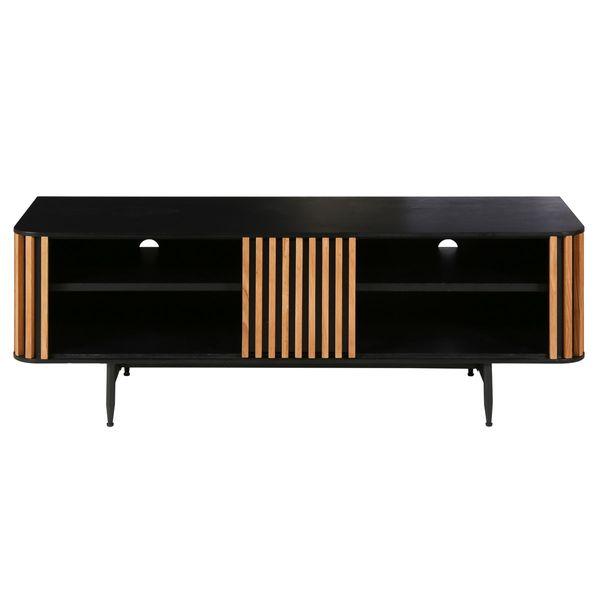 Meuble Tv 130 cm 4 niches plaqué chêne Linea