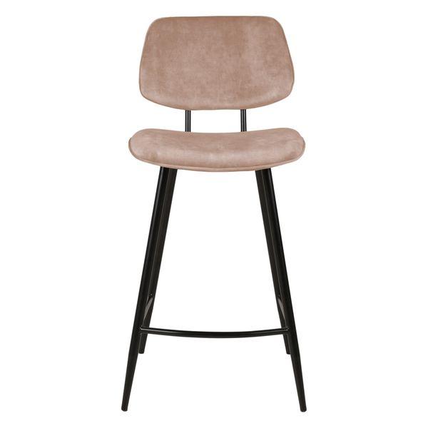 Chaise plan de travail velours beige piètement métal noir h68 LIZZY