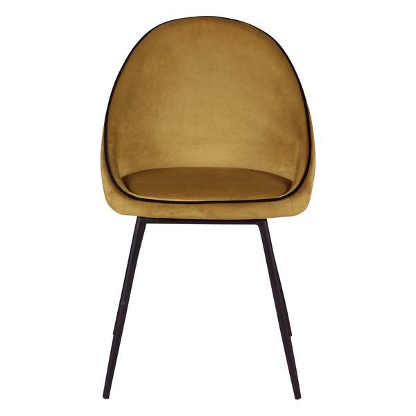 Chaise design velours ocre Maya
