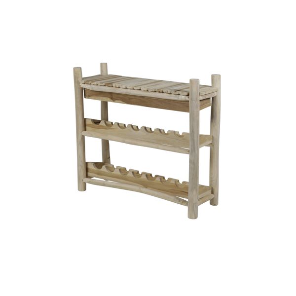 Porte-bouteilles style chalet en teck Noldor