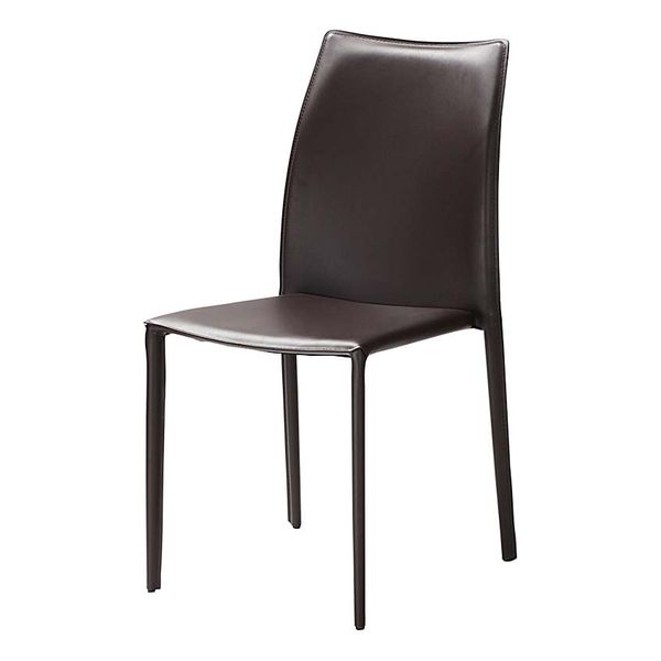 Chaise de repas cuir marron Solène