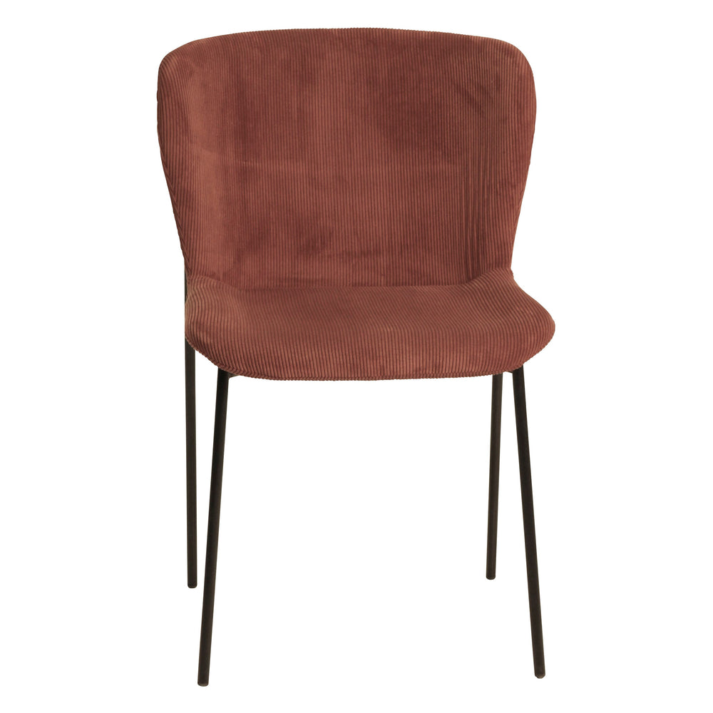 Chaise repas velours côtelé rouge Holden