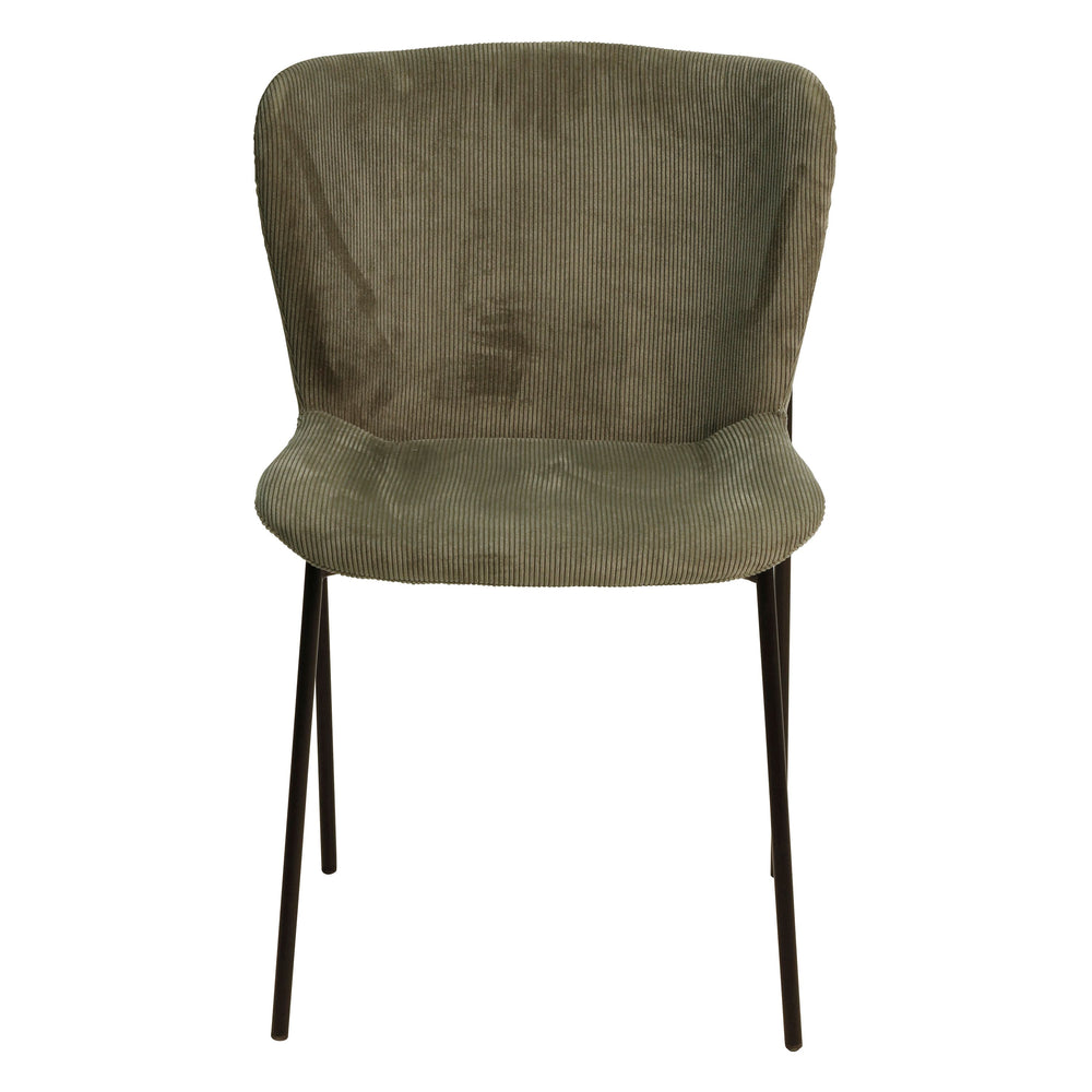 Chaise repas velours côtelé vert amande Holden