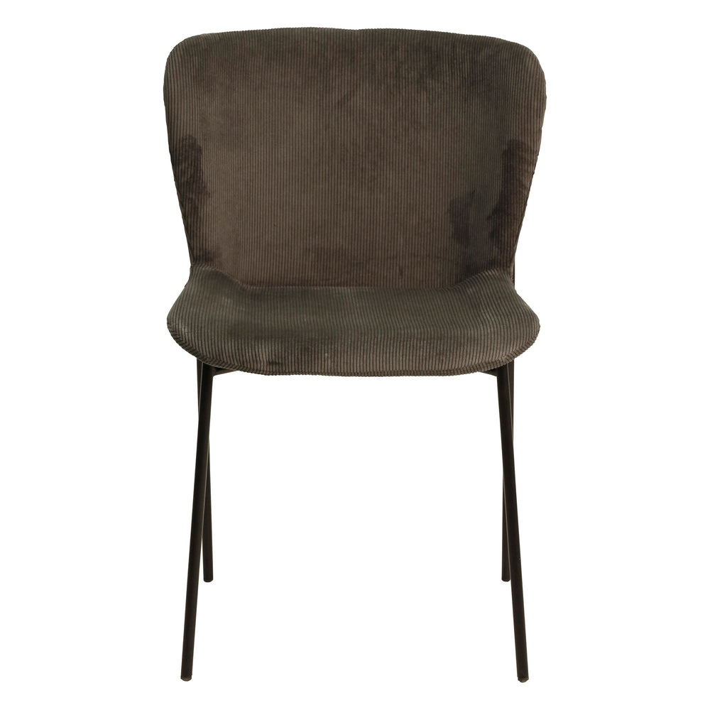 Chaise repas velours côtelé gris foncé Holden