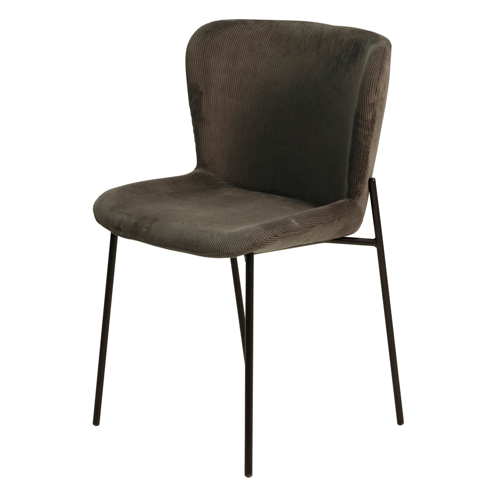 Chaise repas velours côtelé gris foncé Holden