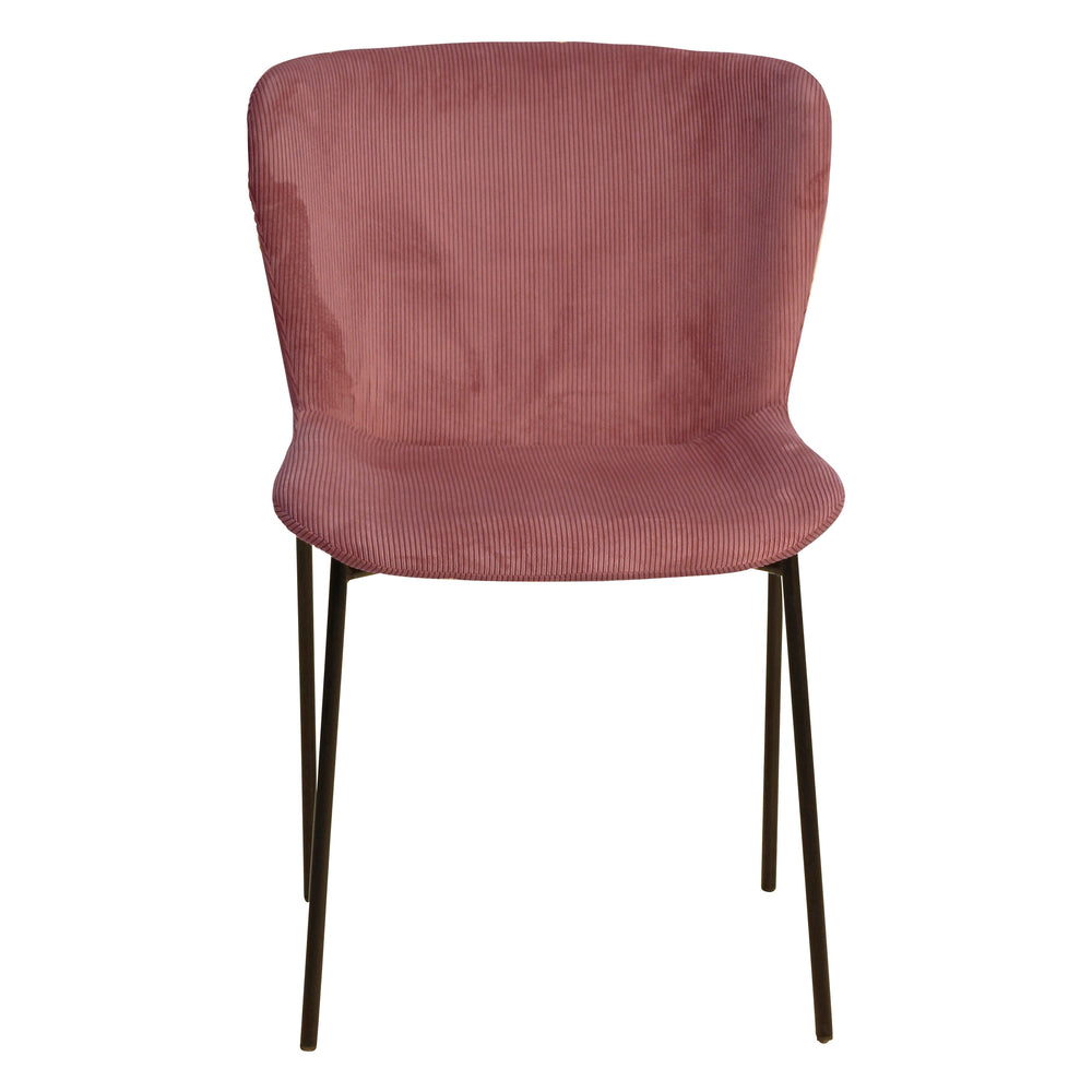 Chaise repas velours côtelé pêche Holden