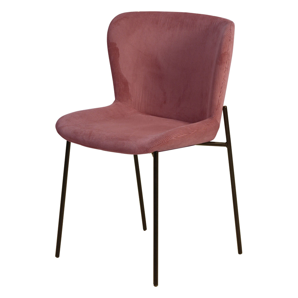 Chaise repas velours côtelé pêche Holden