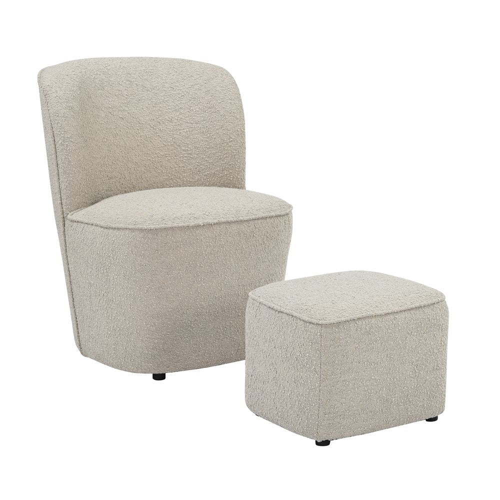 Fauteuil en bouclette sable Jona