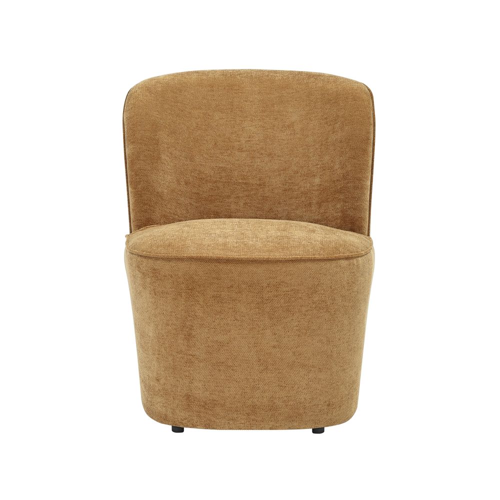 Fauteuil en tissu soft touch ambre Jona