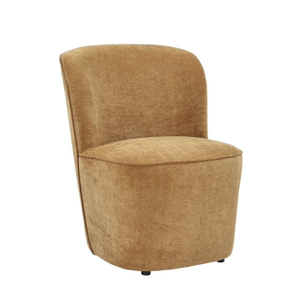 Fauteuil en tissu soft touch ambre Jona