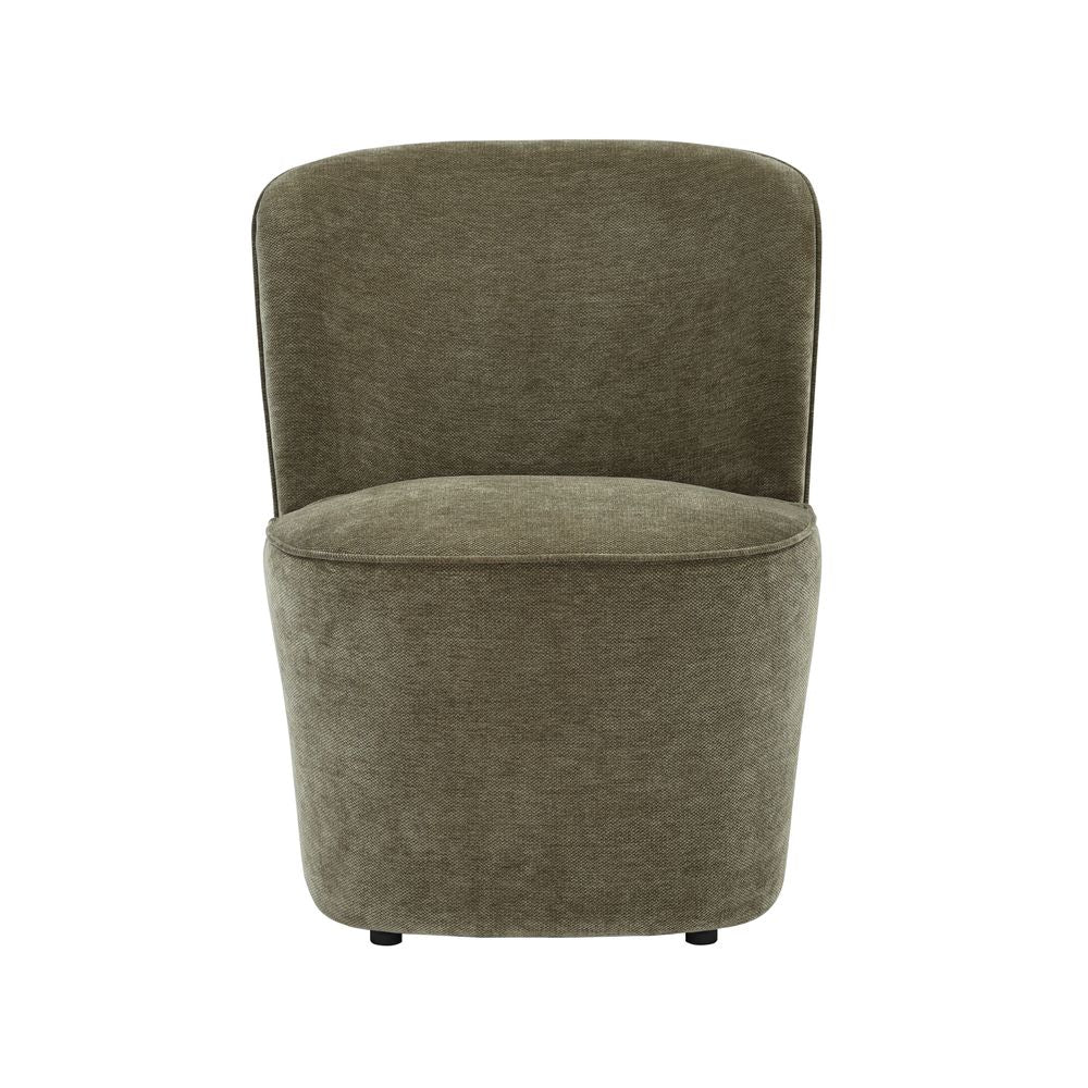 Fauteuil en tissu soft touch kaki Jona