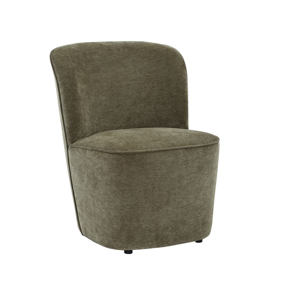 Fauteuil en tissu soft touch kaki Jona
