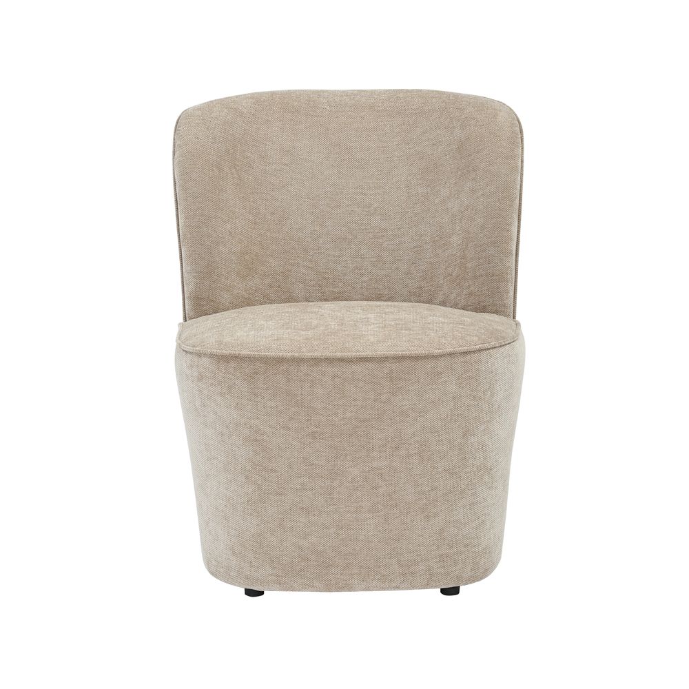 Fauteuil en tissu soft touch taupe Jona