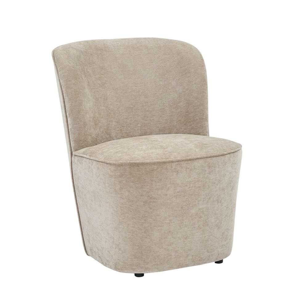 Fauteuil en tissu soft touch taupe Jona