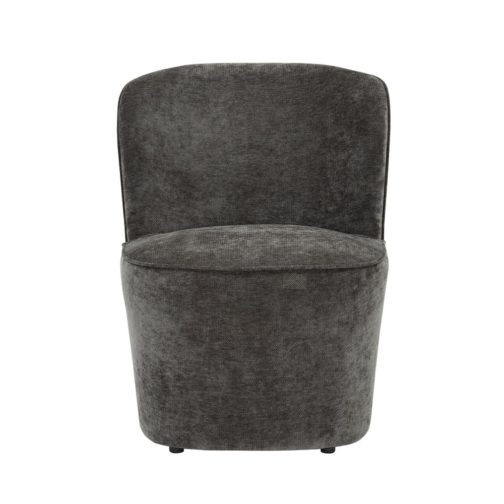 Fauteuil en tissu soft touch gris anthracite Jona