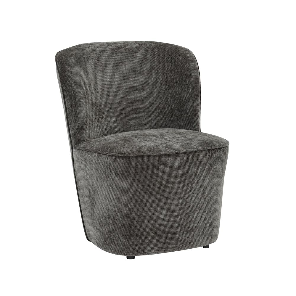 Fauteuil en tissu soft touch gris anthracite Jona